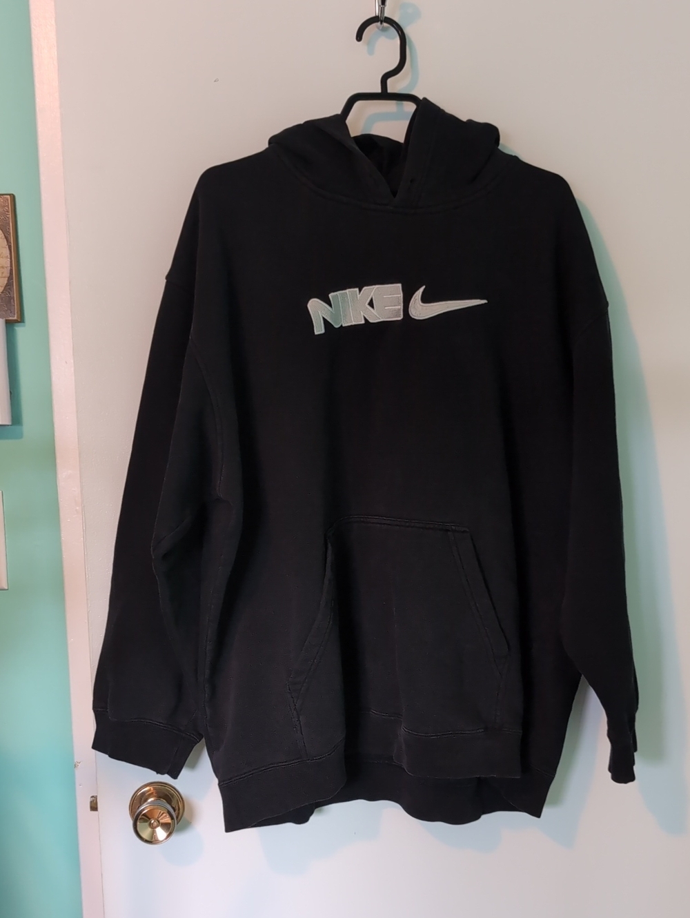 Nike Black Hoodie with Light Gray Logo